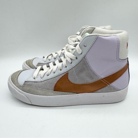 Nike Big Girls Blazer Mid '77 Casual Sneakers Barely Grape/Metallic Copper 4.5Y - Picture 7 of 12